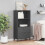 VidaXL vidaXL Bookcase Bookshelf Cabinet Book Rack Anthracite Grey Engineered Wood 3