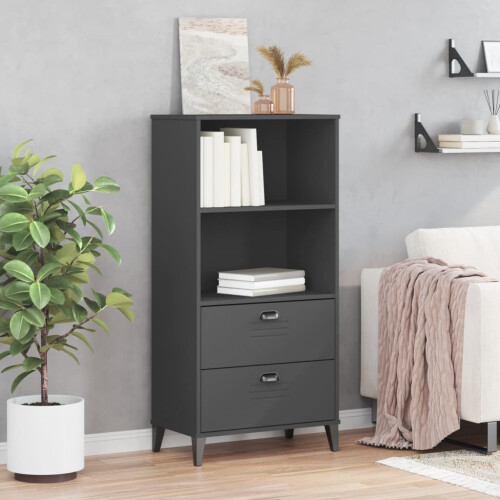 VidaXL vidaXL Bookcase Bookshelf Cabinet Book Rack Anthracite Grey Engineered Wood 2
