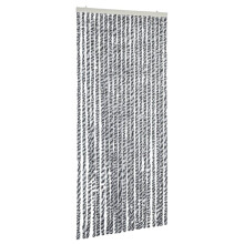 vidaXL Fly Curtain Fly Screen Grey and Black and White 90x220 cm Chenille