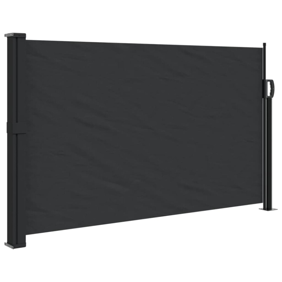 vidaXL Retractable Side Awning Outdoor Privacy Screen Shade Black 120x300 cm