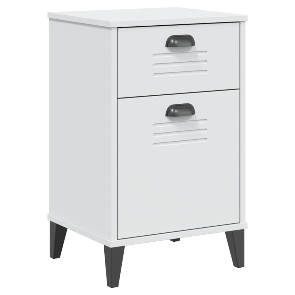 vidaXL Bedside Cabinet Side Table Nightstand Bed Table White Solid Wood Pine