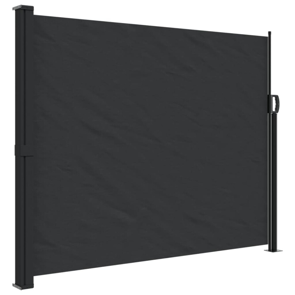 vidaXL Retractable Side Awning Outdoor Privacy Screen Shade Black 160x300 cm