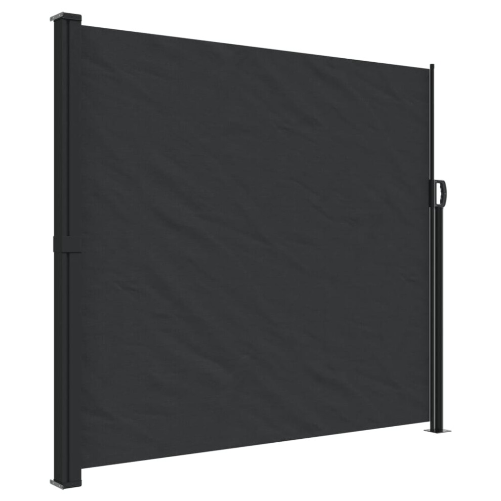 Vidaxl Retractable Side Awning Outdoor Privacy Screen Shade Black 180X600 Cm