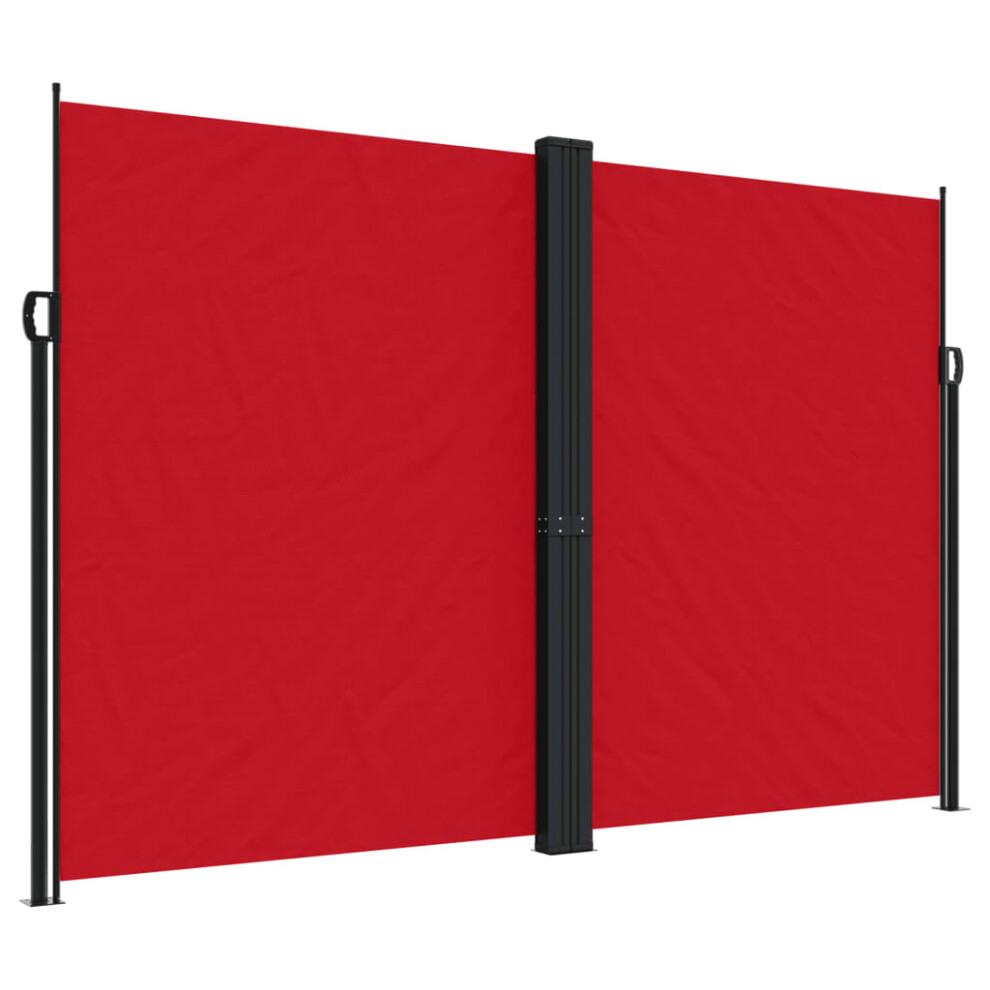 vidaXL Retractable Side Awning Outdoor Privacy Screen Shade Red 220x600 cm