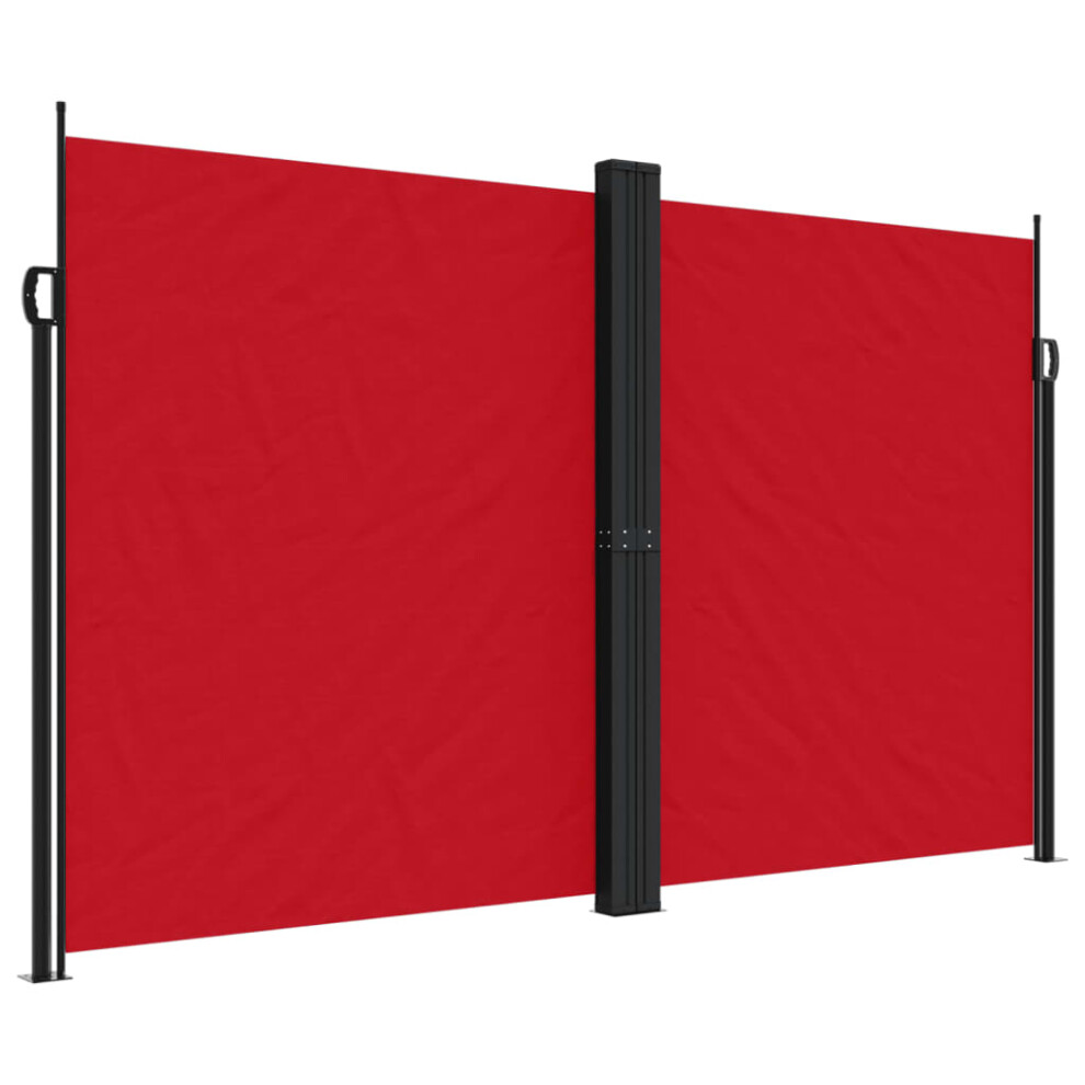 vidaXL Retractable Side Awning Outdoor Privacy Screen Shade Red 200x600 cm