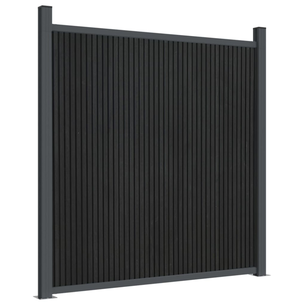 vidaXL Fence Panel Outdoor Patio Fence Wall Board Garden Fence Post Grey WPC