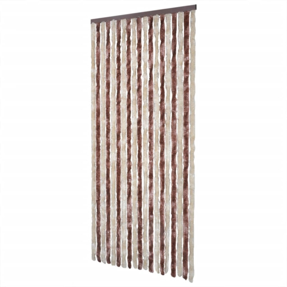 vidaXL Fly Curtain Door Fly Screen Beige and Light Brown 100x230 cm Chenille