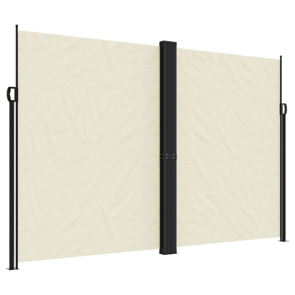 Vidaxl Retractable Side Awning Outdoor Privacy Screen Shade Cream 220X1200 Cm