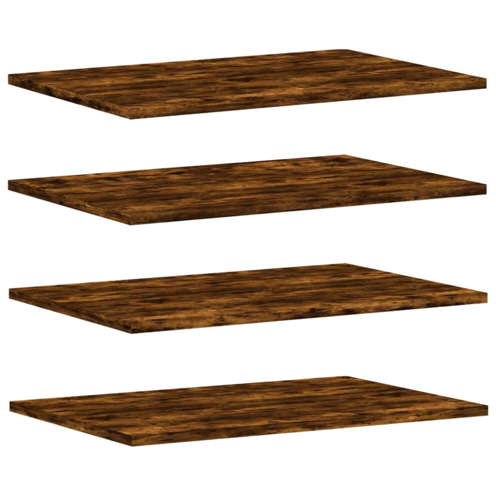 vidaXL Wall Shelves Floating Shelf Wall Rack 4 Pcs Smoked Oak Engineered Wood