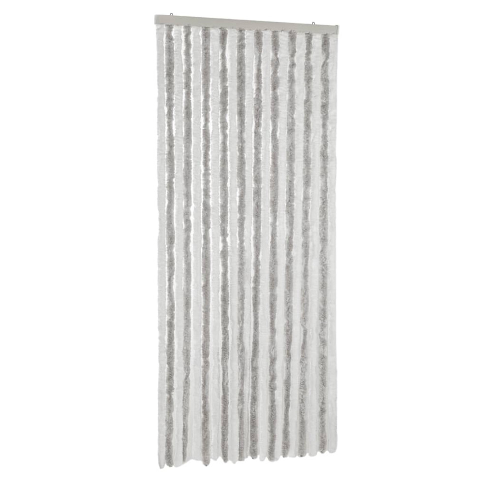 vidaXL Fly Curtain Fly Screen Curtain Light Grey and White 100x220 cm Chenille