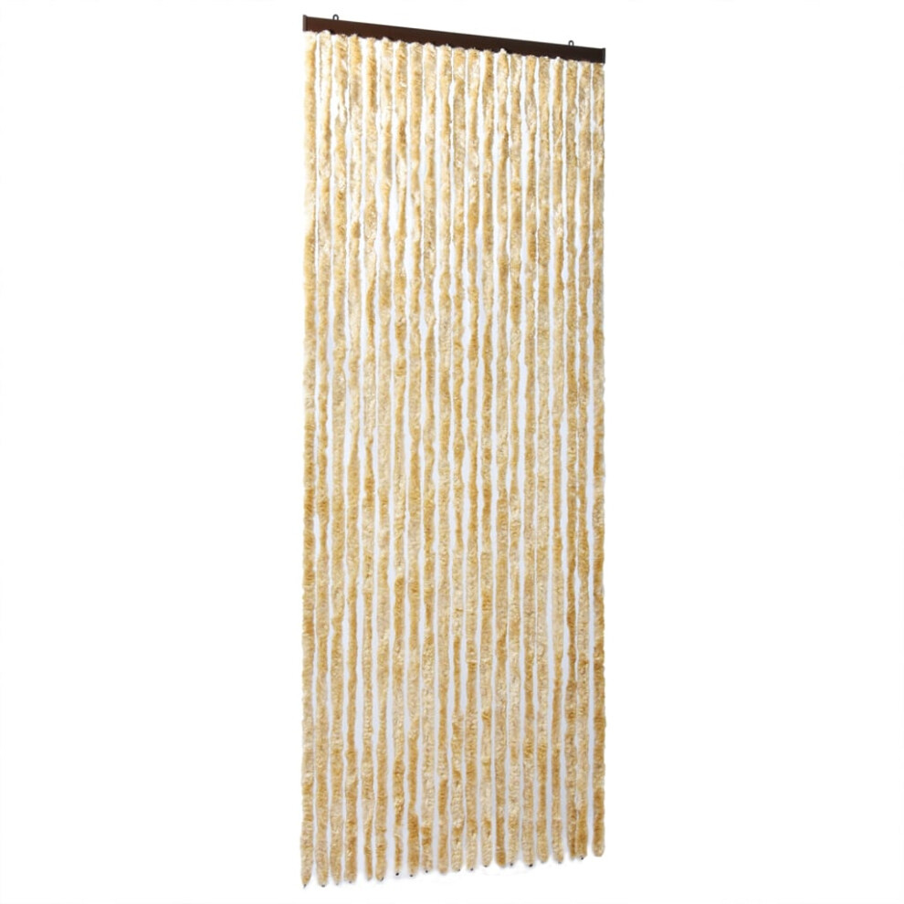 vidaXL Fly Curtain Door Curtain Fly Screen Curtain Beige 100x200 cm Chenille