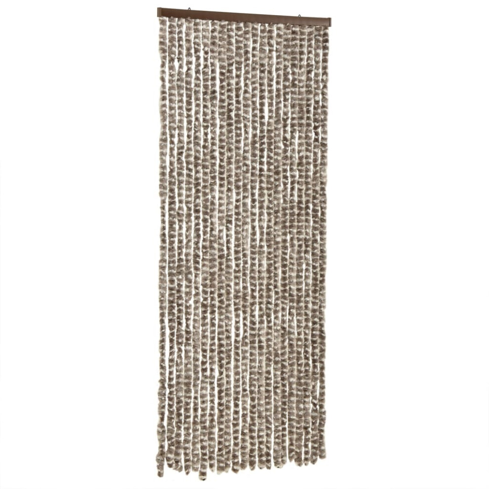 vidaXL Fly Curtain Door Curtain Fly Screen Taupe and White 90x200 cm Chenille