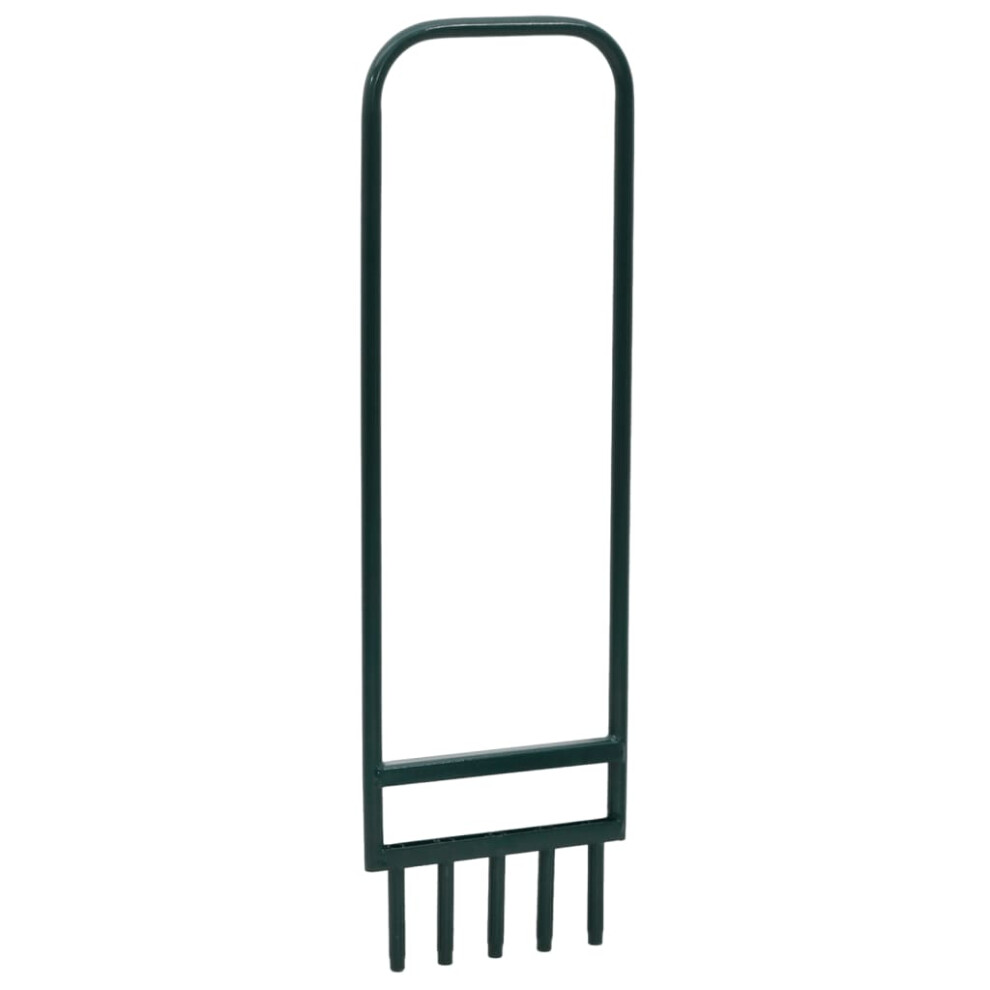 vidaXL Lawn Aerator with 5 Hollow Tines Grass Aerator Green Powder-coated Steel
