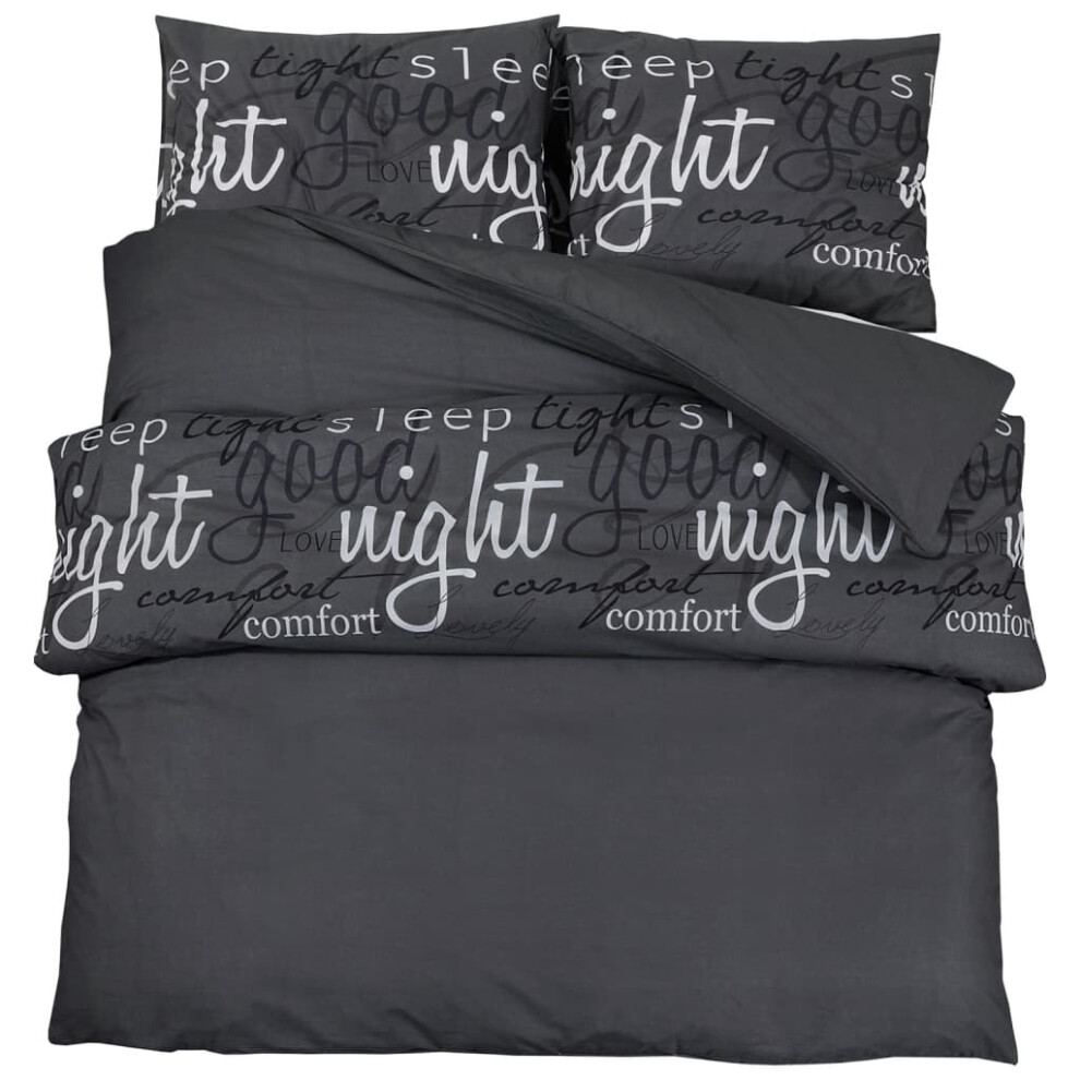 vidaXL Duvet Cover Set Duvet Bedding Set Slipcover Black 200x200 cm Cotton