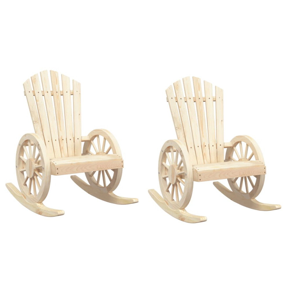 Vidaxl Rocking Adirondack Chairs Outdoor Rocking Chair 2 Pcs Solid Wood Fir