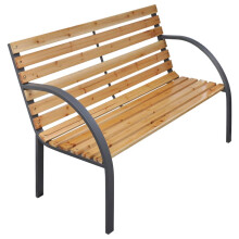 vidaXL Solid Wood Fir Garden Bench 112 cm Park Porch Patio Outdoor Bench Seat