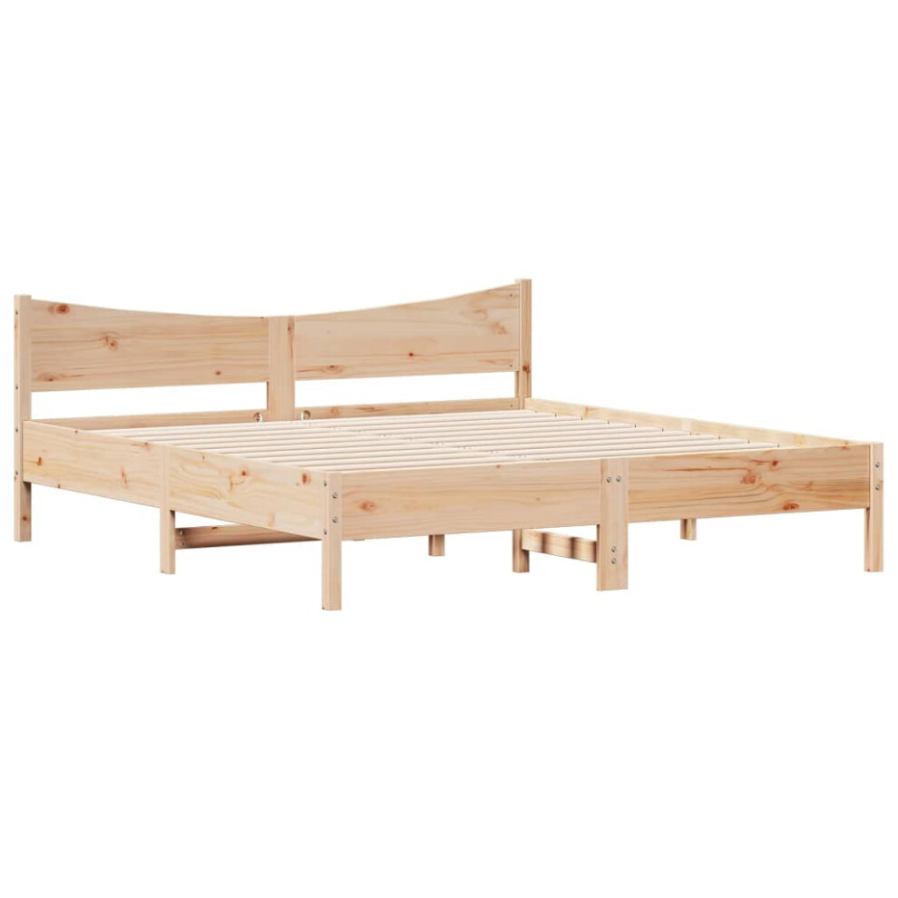 Vidaxl Bed Frame With Headboard Bed Base Bedstead 200X200 Cm Solid Wood Pine