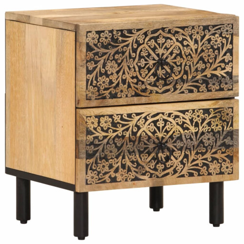 VidaXL vidaXL Bedside Cabinet Nightstand Bedroom End Table Bed Table Solid Wood Mango 1