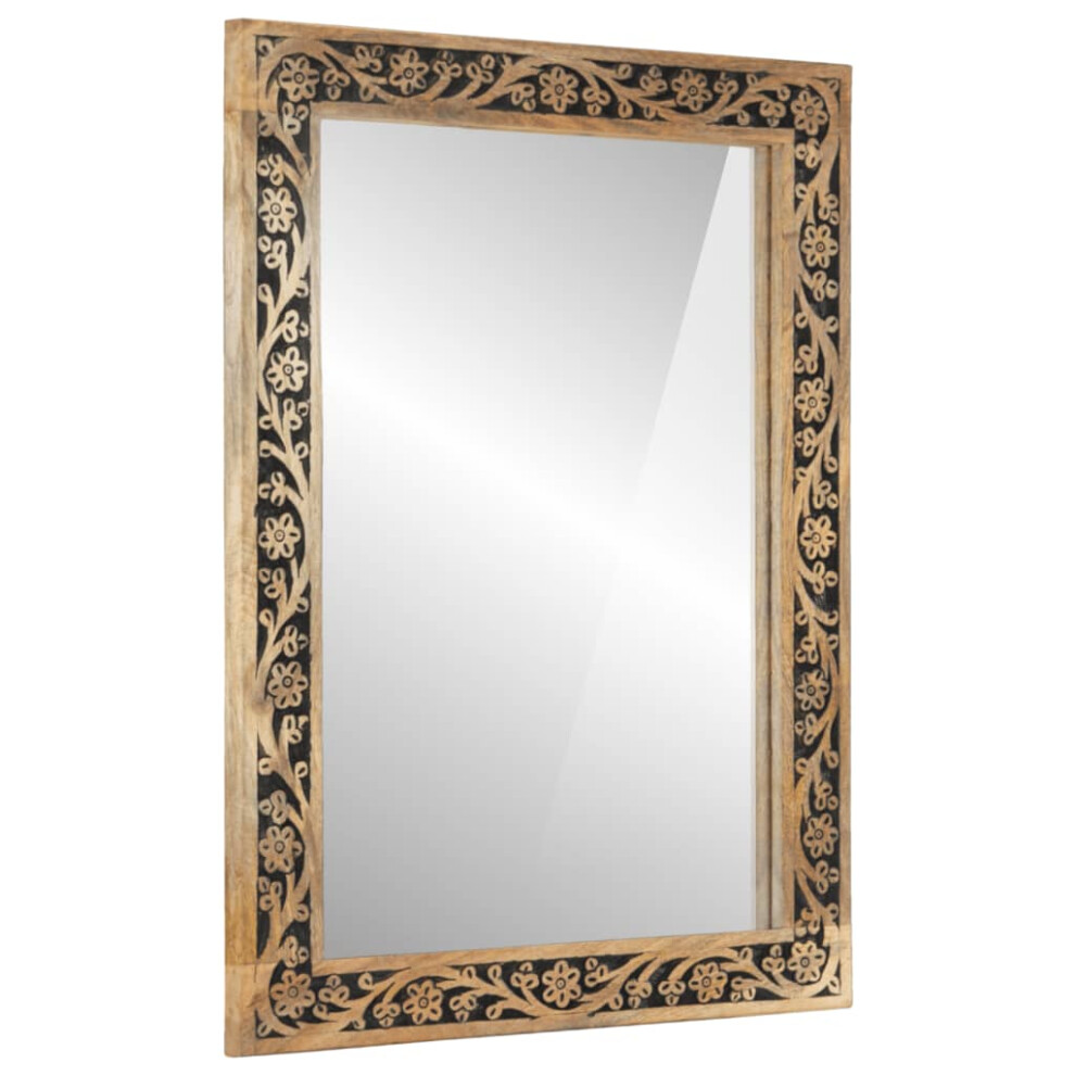 vidaXL Bathroom Mirror Wall-mounted Vanity Mirror Solid Wood Mango and Glass-image-OPC-PDRMGCD-NEW