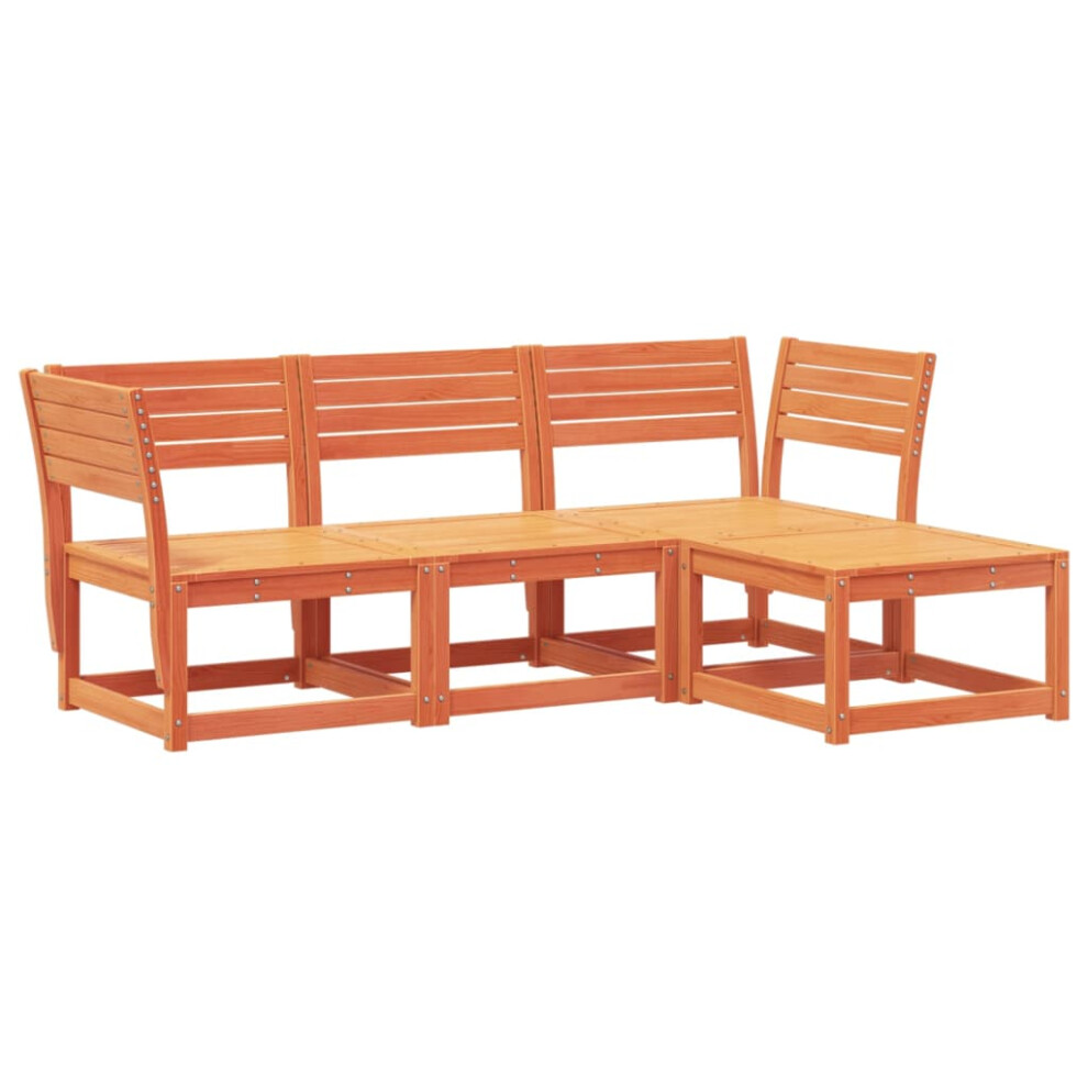 Vidaxl Garden Lounge Set 4 Piece Outdoor Lounge Set Wax Brown Solid Wood Pine