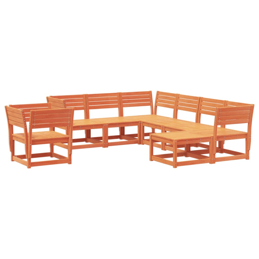 vidaXL Garden Lounge Set 8 Piece Outdoor Lounge Set Wax Brown Solid Wood Pine