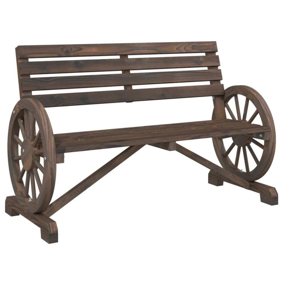Vidaxl Garden Bench 2-Seater Patio Bench Seat Outdoor Bench Solid Wood Fir