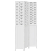 vidaXL Room Divider 3 Panels Office Privacy Screen White Solid Wood Paulownia