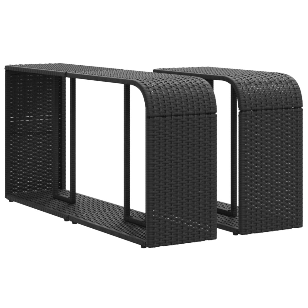 vidaXL Storage Shelves Storage Racks Display Shelves 2 pcs Black Poly Rattan