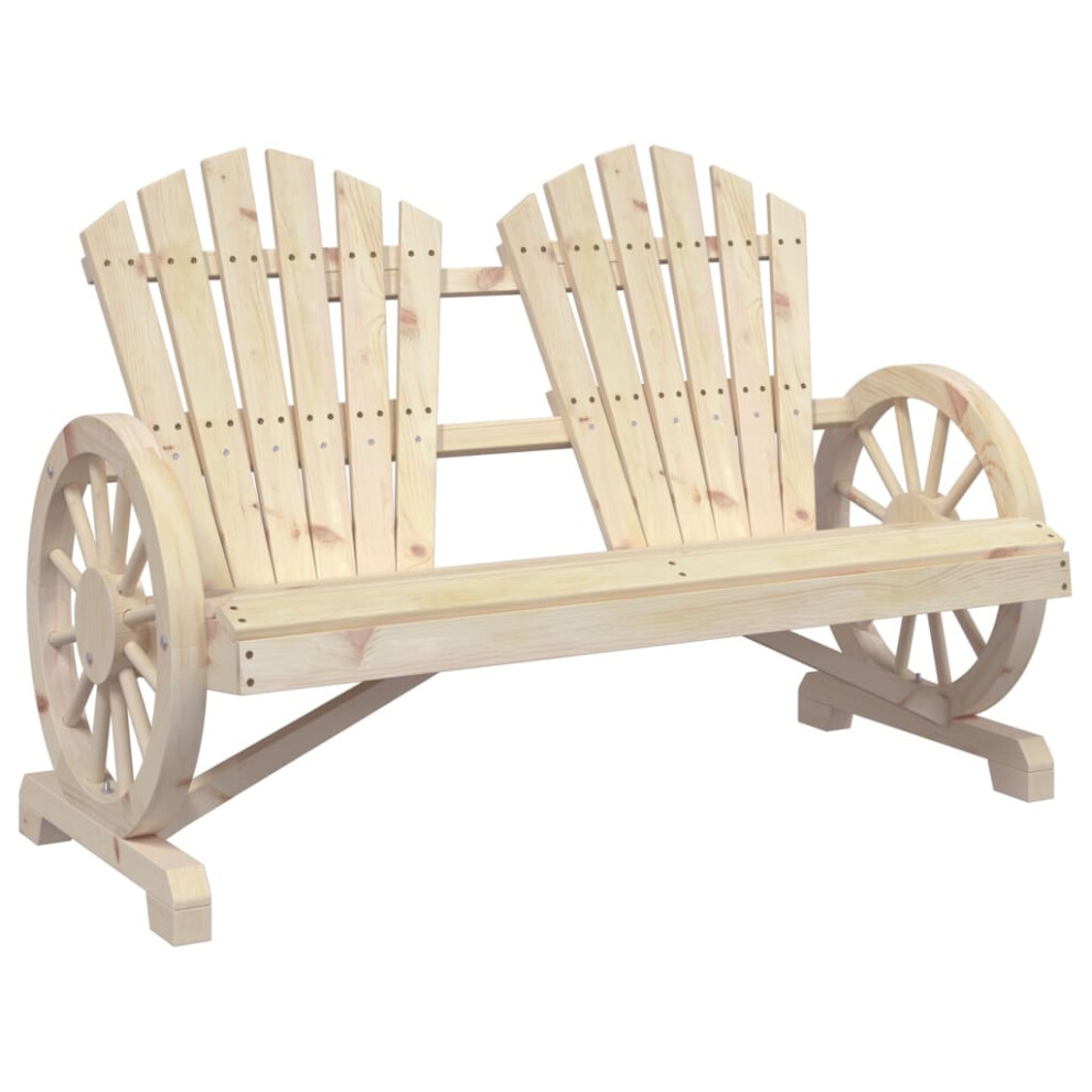 Vidaxl Garden Adirondack Chair Outdoor Lounger Chair 2-Seater Solid Wood Fir