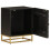 VidaXL vidaXL Bedside Cabinet Nightstand Bed Table Black Solid Wood Mango and Iron 2