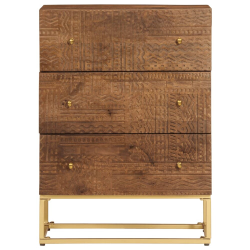 VidaXL vidaXL Kommode 55x30x76 cm Massivholz Mango und Eisen 2