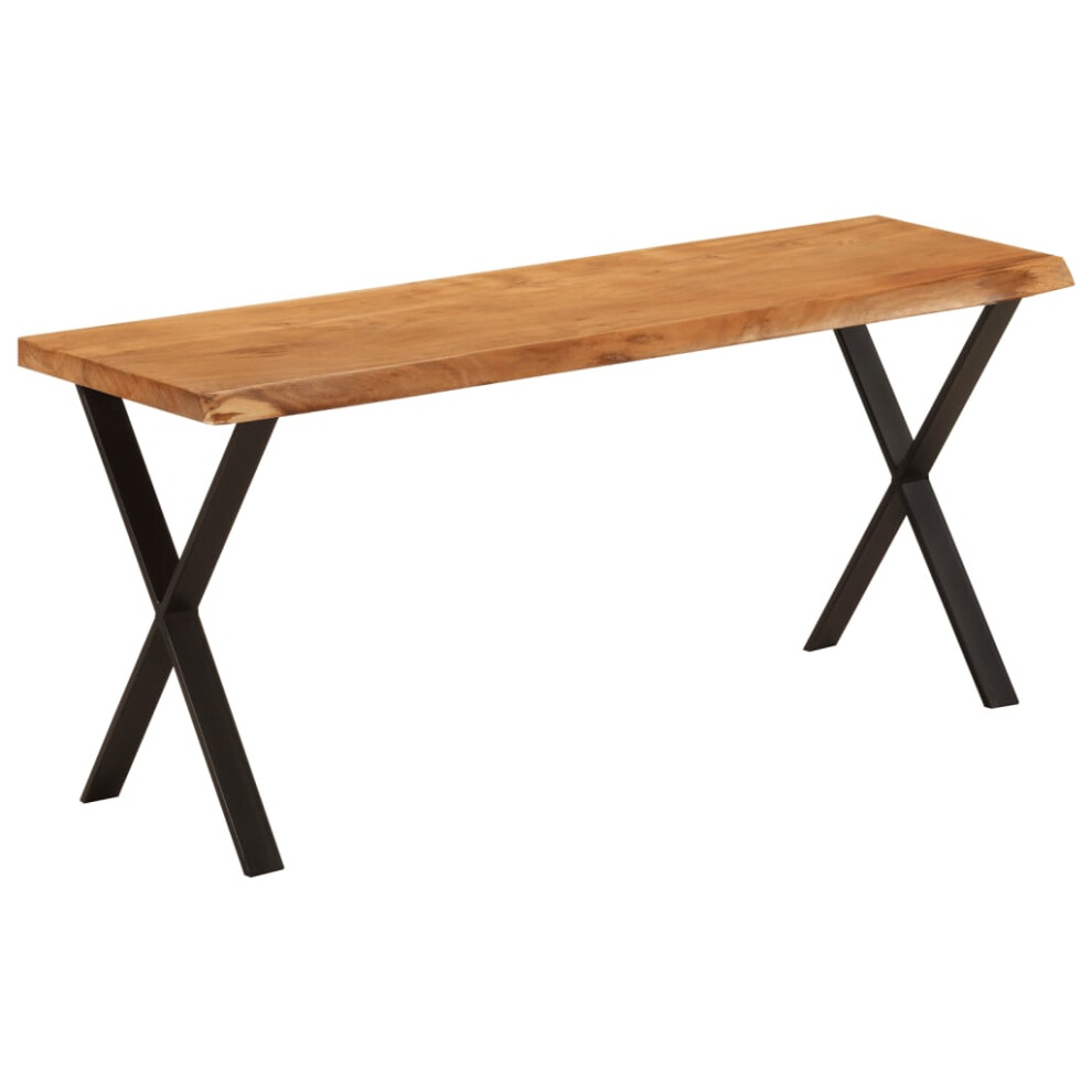 vidaXL Bench with Live Edge Dining Bench Hall Bench Seat Solid Wood Acacia