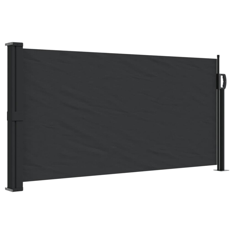 vidaXL Retractable Side Awning Outdoor Privacy Screen Shade Black 100x300 cm