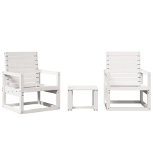 vidaXL 3-tlg. Garten-Lounge-Set Weiß Massivholz Kiefer