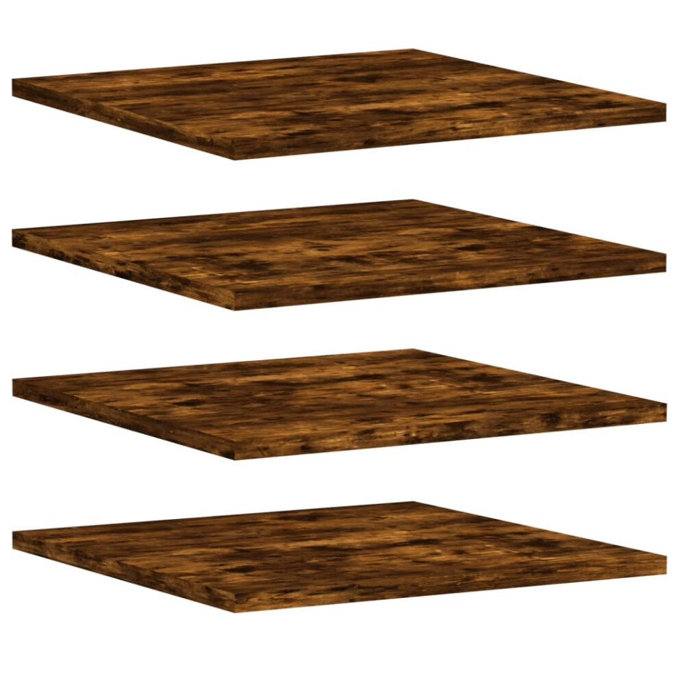 vidaXL Wall Shelves Floating Shelf Wall Rack 4 pcs Smoked Oak Engineered Wood