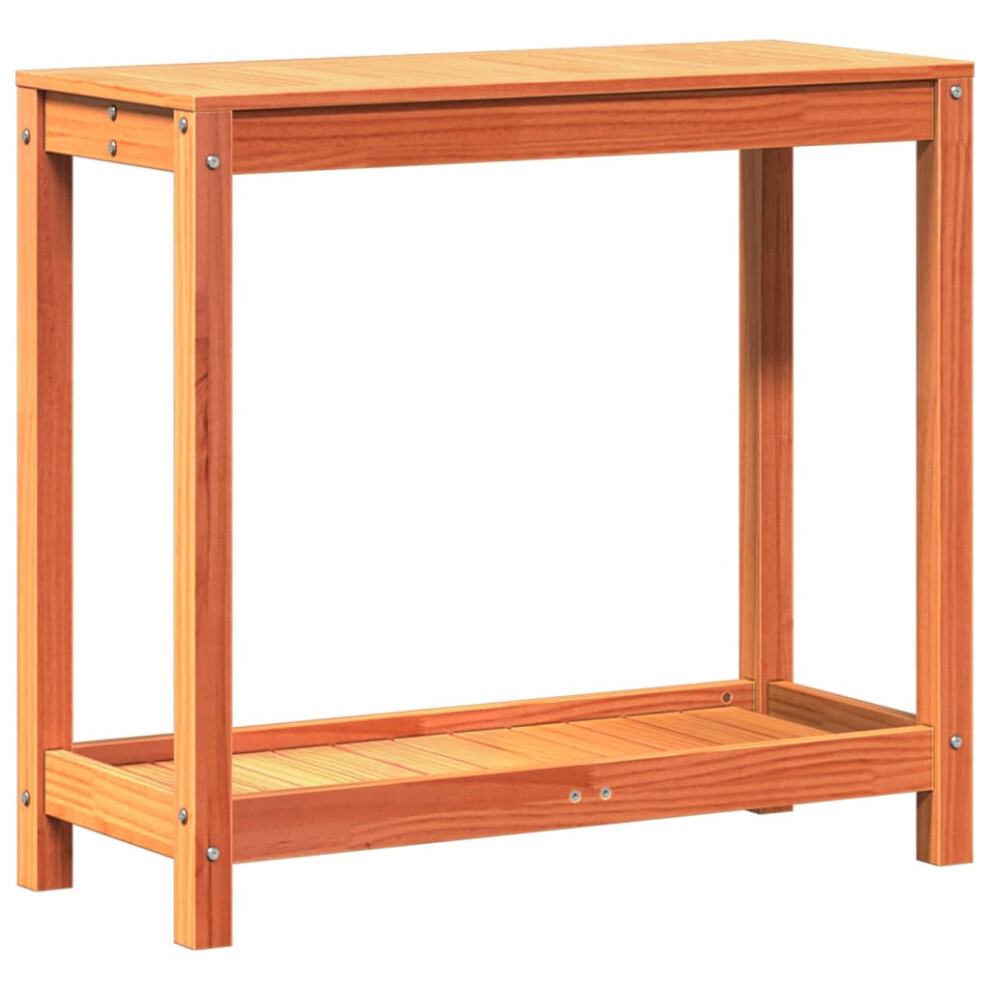 Vidaxl Potting Table With Shelf Garden Potting Bench Wax Brown Solid Wood Pine