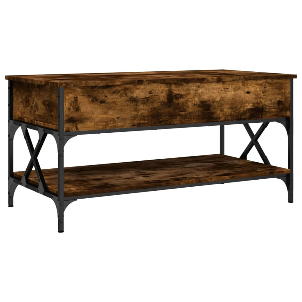 Vidaxl Coffee Table End Table Sofa Table Smoked Oak Engineered Wood And Metal