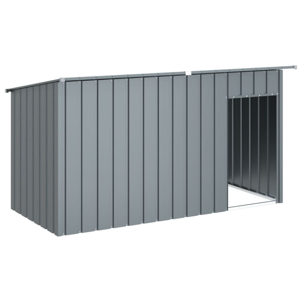 vidaXL Dog House with Roof Dog Kennel Dog Crate Anthracite Galvanised Steel