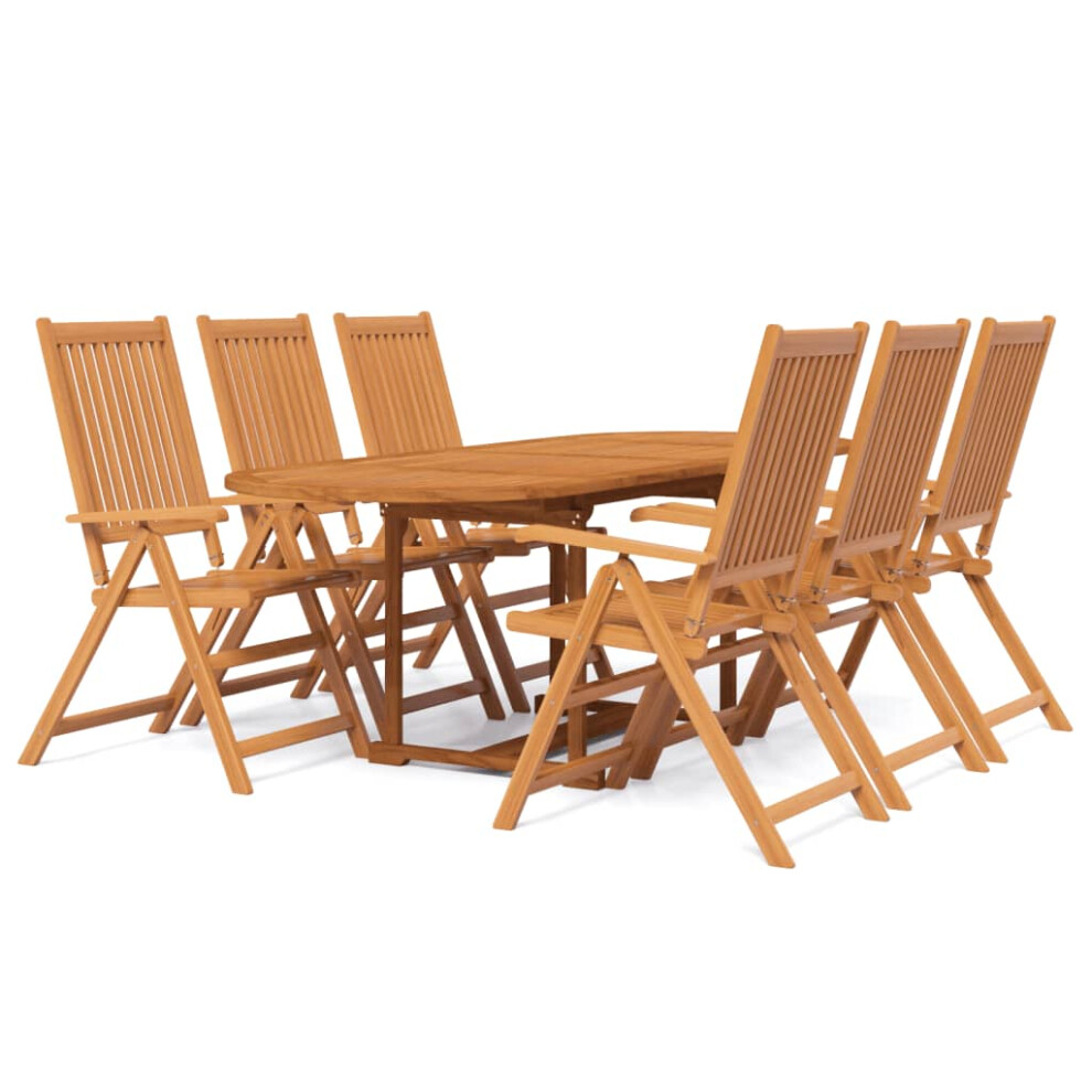 Vidaxl Solid Wood Acacia Garden Dining Set 7 Piece Dinner Table And Chair