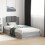 VidaXL vidaXL Bed Frame with Headboard Grey Sonoma 90x190 cm Single Engineered Wood 3