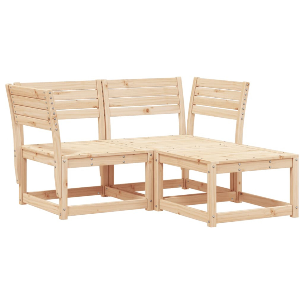 vidaXL Garden Sofa Set 3 Piece Outdoor Sofa Set Corner Sofa Solid Wood Pine