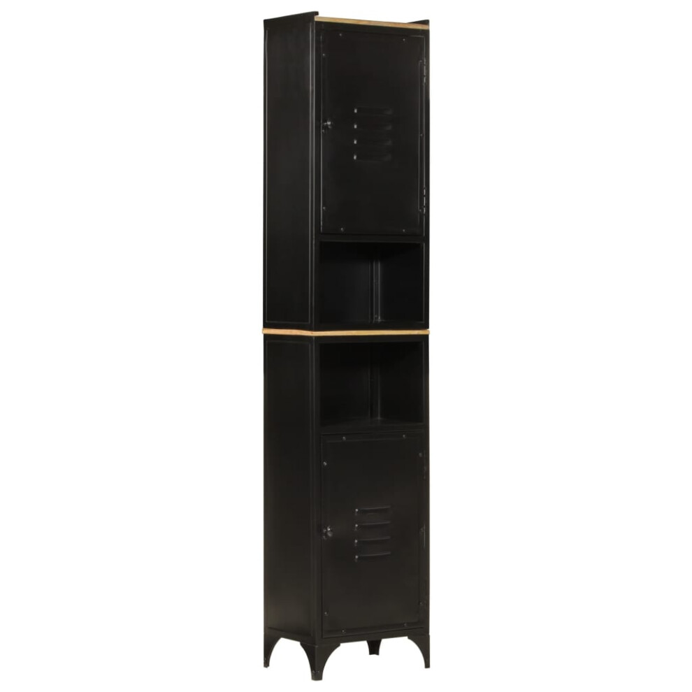 vidaXL Bathroom Cabinet Vanity Unit Storage Cupboard Iron and Solid Wood Mango