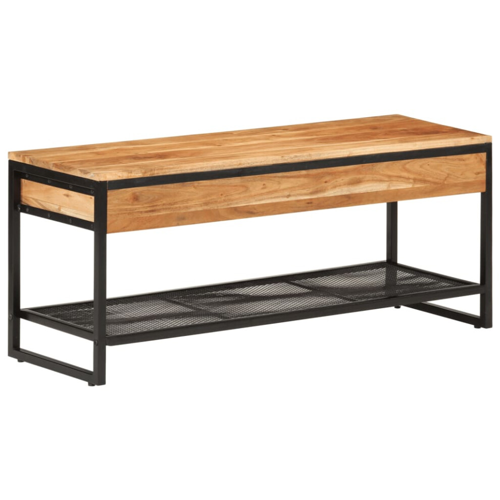 Vidaxl Shoe Bench Hall Storage Bench Seat Shoe Rack Solid Wood Acacia And Iron