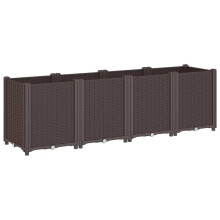 vidaXL Garden Planter Outdoor Flower Pot Balcony Herb Planter Pot Box Brown PP