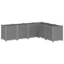 vidaXL Garden Planter Outdoor Flower Pot Herb Planter Pot Box Light Grey PP