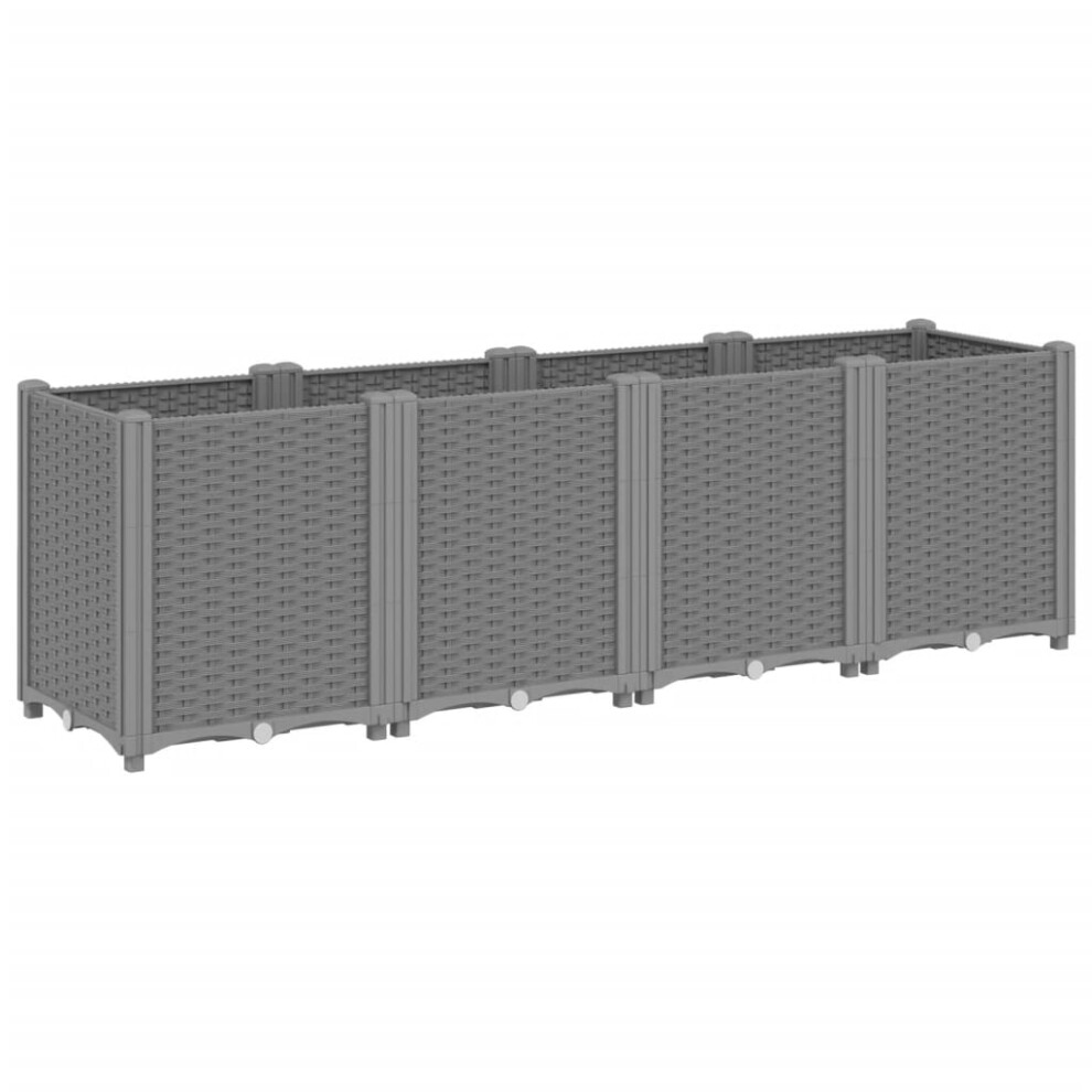 Vidaxl Garden Planter Outdoor Flower Pot Herb Planter Pot Box Light Grey Pp
