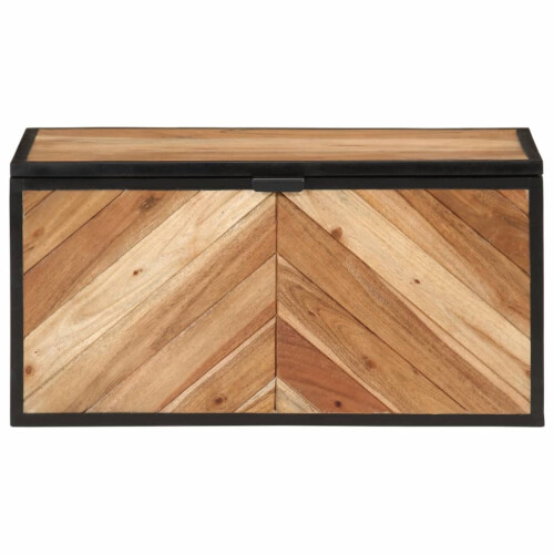 VidaXL vidaXL Storage Box Blanket Box Storage Bench Toy Box Solid Wood Acacia & Iron 2