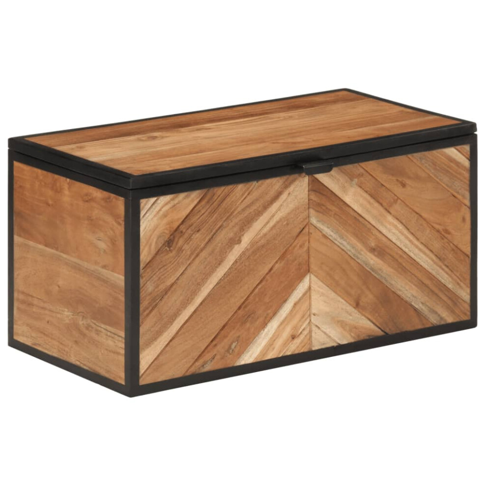 Vidaxl Storage Box Blanket Box Storage Bench Toy Box Solid Wood Acacia & Iron