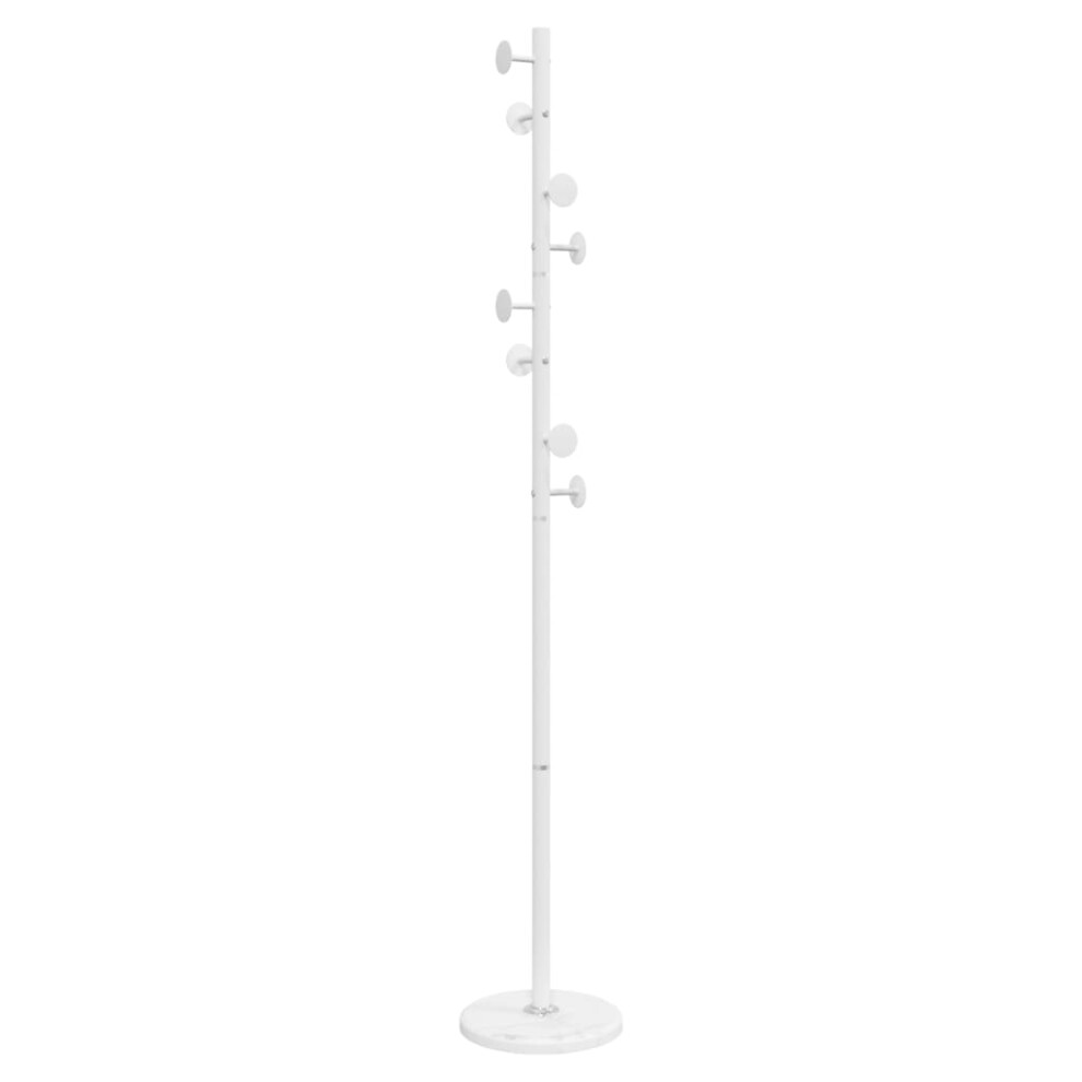 vidaXL Coat Stand Coat Rack Clothes Stand Coat Hanger White Powder-coated Iron