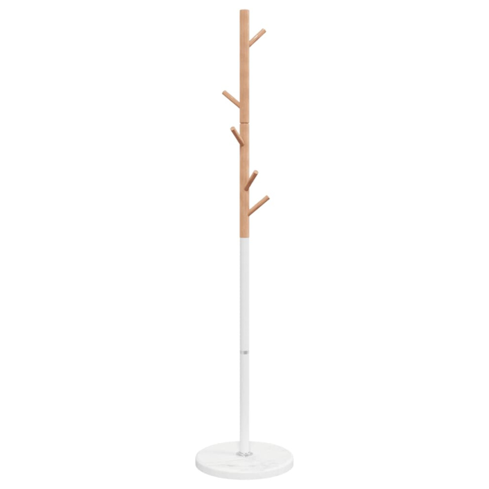 vidaXL Coat Stand Coat Rack Clothes Stand Coat Hanger White Powder-coated Iron